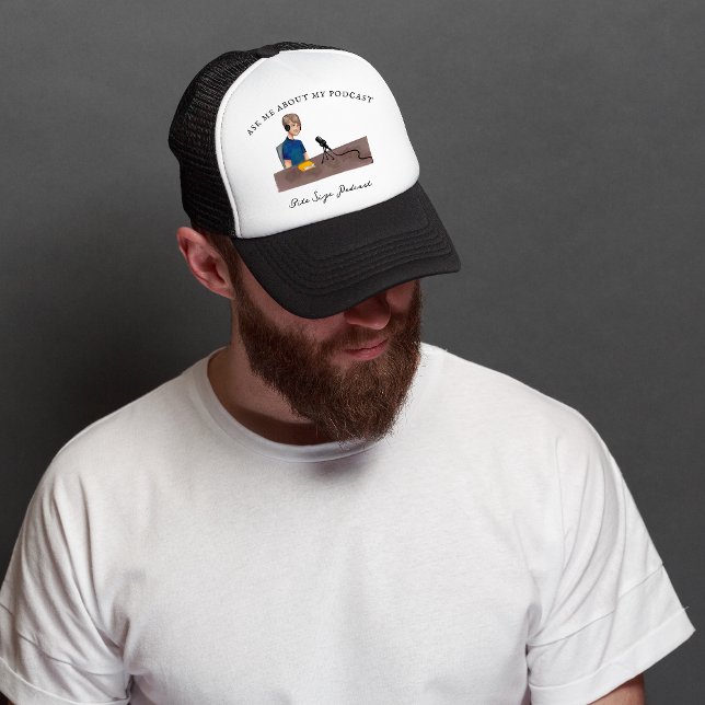 Ask Me About My Podcast | Monogram Podcaster Trucker Hat (Creator Uploaded)