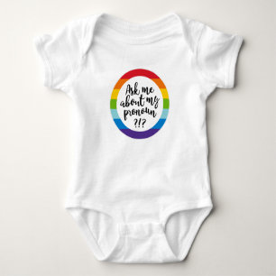 Ask Me About My Pronoun? Baby Bodysuit