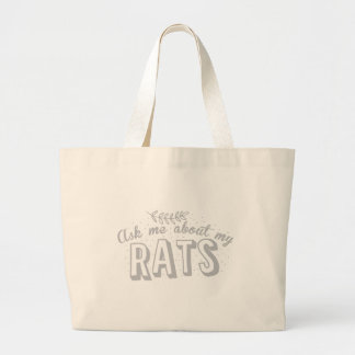 ask me about my rats large tote bag