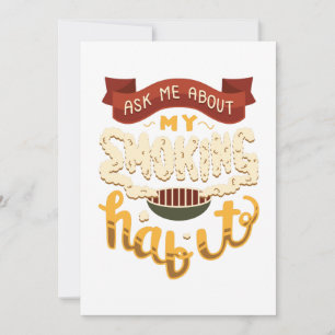 Ask Me About My Smoking Habit Barbeque Meat Beef Thank You Card