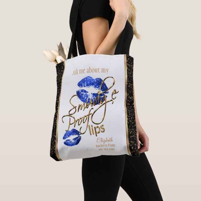 Ask me about my Smudge Proof Lips - Blue Tote Bag (Close Up)