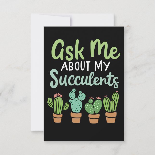 Ask Me About My Succulents RSVP Card (Front)