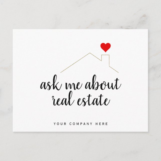 Ask Me About Real Estate Marketing Realty Postcard (Front)