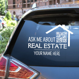 Ask Me About Real Estate QR Code Decal