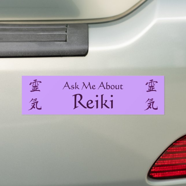 Ask Me About Reiki Symbol Bumper Sticker (On Car)