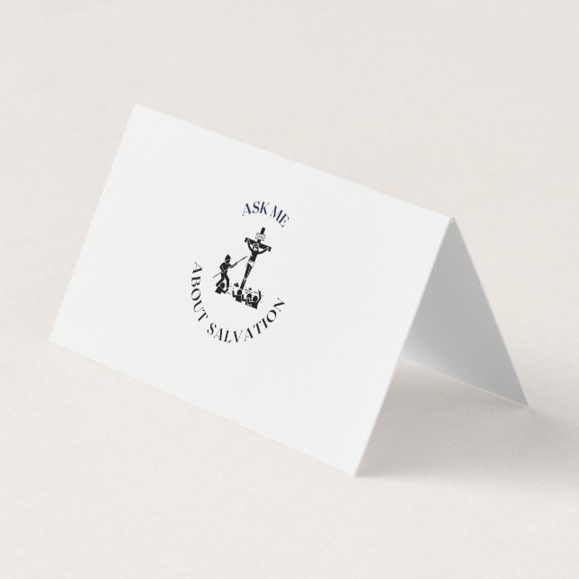 ask me about salvation business card (Front)