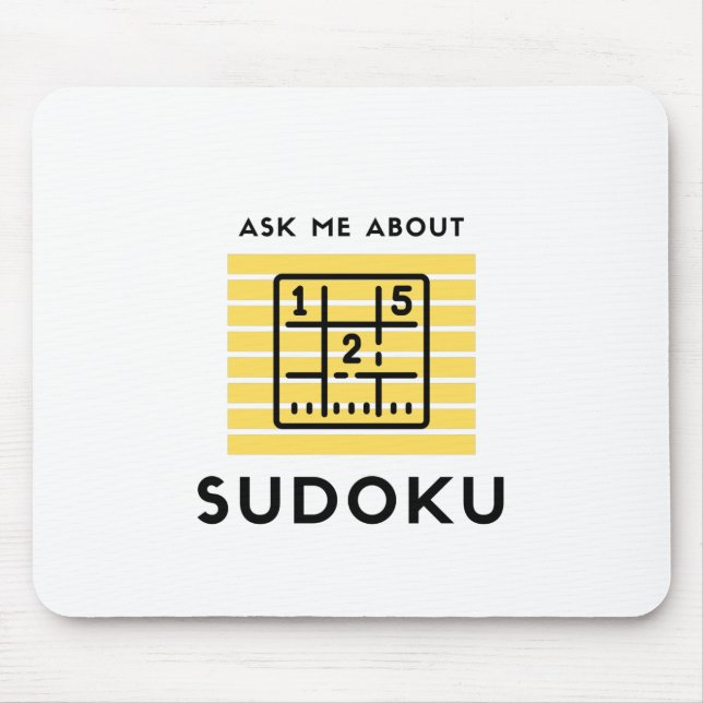 Ask me about sudoku mouse mat (Front)