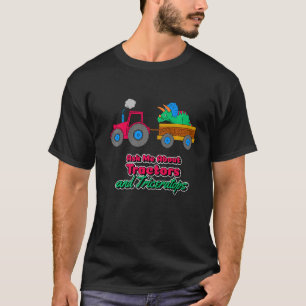 Ask Me About Tractors And Triceratops Boy's T-Shirt