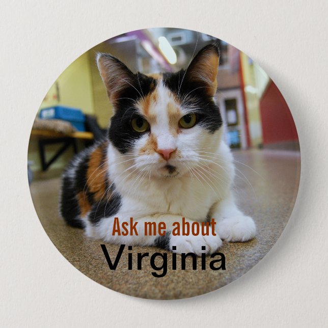 Ask Me About Virginia Button (Front)