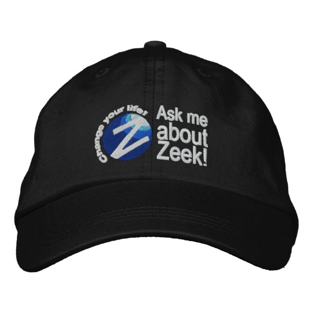 "Ask me about Zeek!" Black Cap (Front)