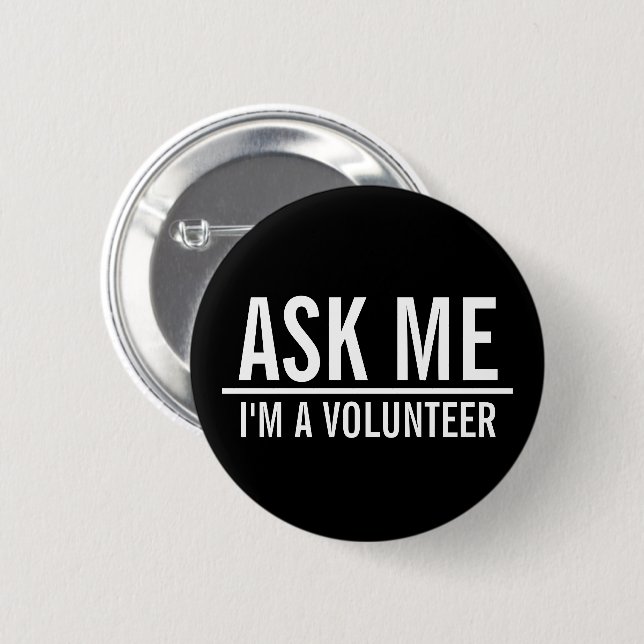 Ask Me | Black Volunteer Badge  (Front & Back)