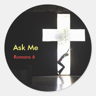 Ask Me "In the Cross" Classic Round Sticker