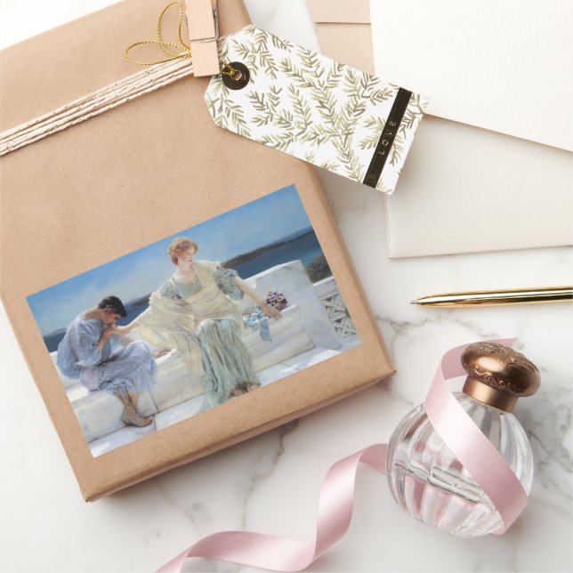 Ask Me No More by Sir Lawrence Alma Tadema Rectangular Sticker (Gifting)