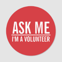 Ask Me | Red Volunteer Badge