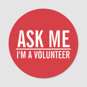 Ask Me   Red Volunteer Badge