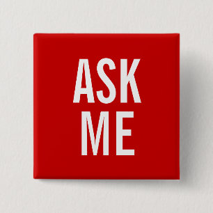 Ask Me Red Volunteer Badge School Museum