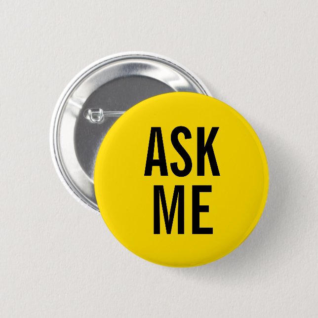 Ask Me | Yellow Volunteer Badge (Front & Back)