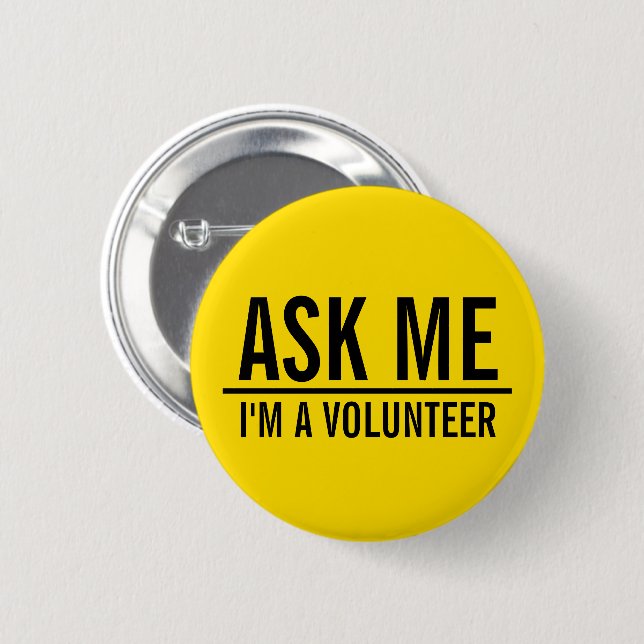 Ask Me | Yellow Volunteer Badge (Front & Back)