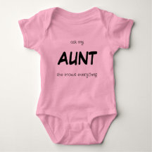 Ask My Aunt - She Knows Everything Pink Onsie
