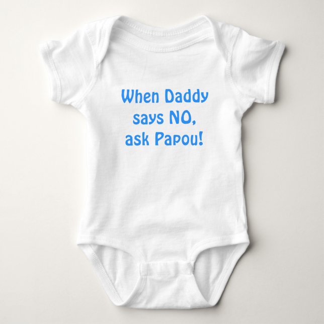 Ask Papou! Baby Bodysuit (Front)