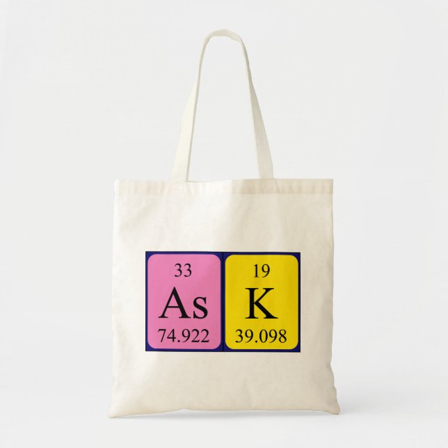 Ask periodic table name tote bag (Front)