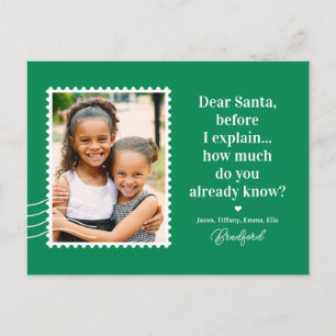 Ask Santa EDITABLE COLOR Holiday Card Postcard