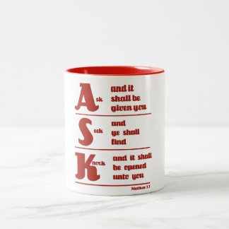 "Ask, Seek and Knock" Mug