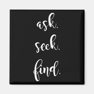 Ask Seek Find Bible Quote Printed Graphic Christia Magnet