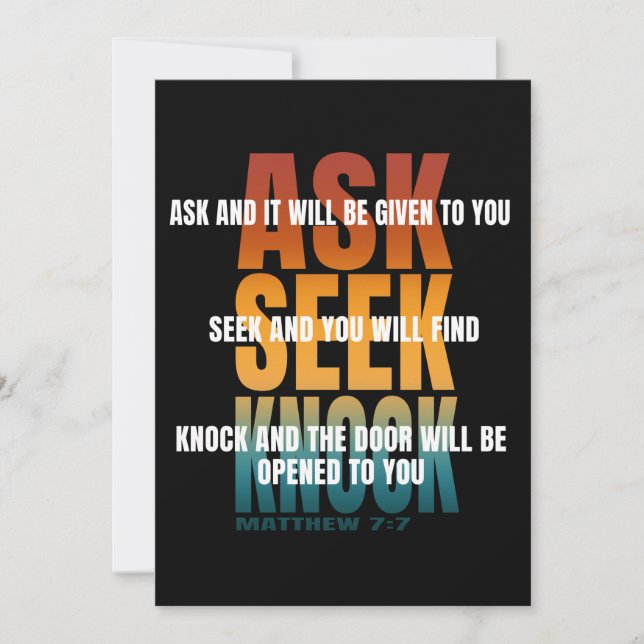 ask seek knock  invitation (Front)