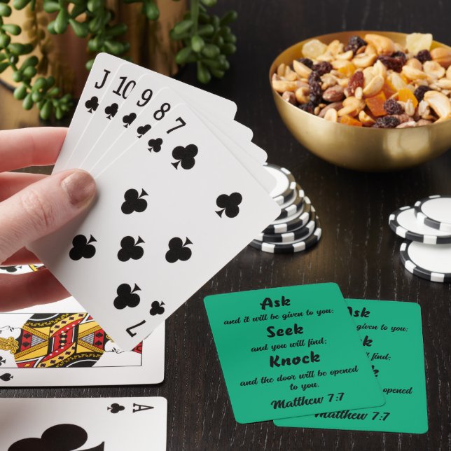 Ask Seek Knock Matthew 7:7 Bible Verse Playing Cards (In Situ)