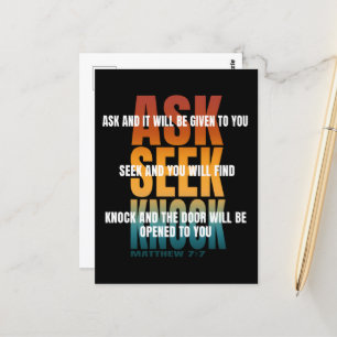 Ask Seek Knock  Postcard
