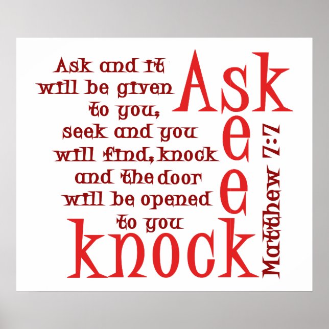 Ask Seek Knock Poster (Front)