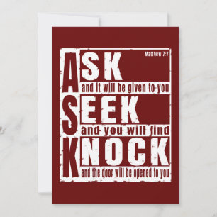ask seek knock T-Shirt Invitation