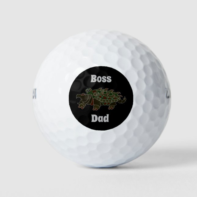 Ask the Boss Dad Alligator Snapping Turtle Golf Balls (Front)