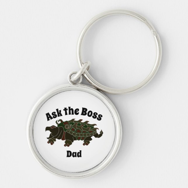 Ask the Boss Dad Alligator Snapping Turtle Key Ring (Front)