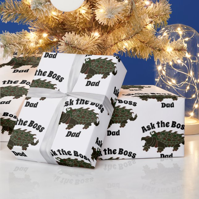 Ask the Boss Dad Alligator Snapping Turtle Wrapping Paper (Holidays)