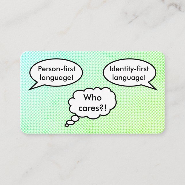 Ask the Person First Business Card (Front)