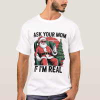 Ask Your Mum Funny Santa Snarky Retro Xmas