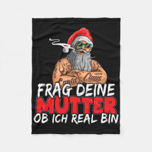 Ask Your Mum If I'm Real Funny Boss D Santa Fleece Blanket