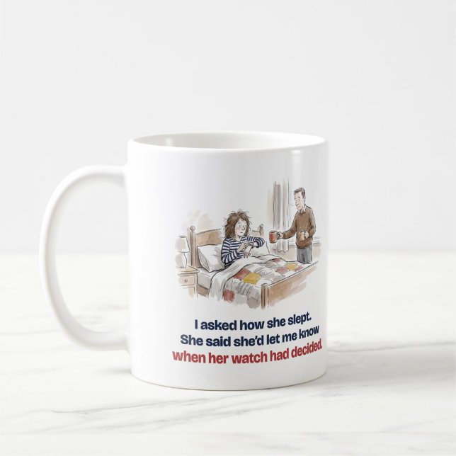 Asked How She Slept Watch Decided Funny Runner Coffee Mug (Creator Uploaded)