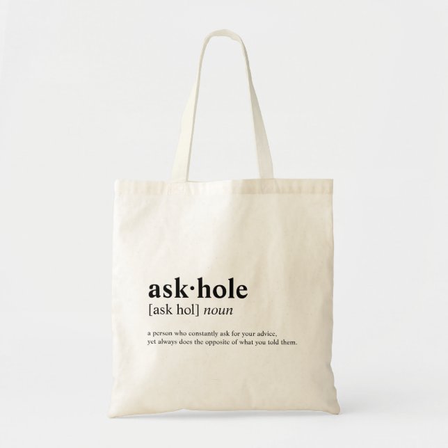 Askhole - Dictionary meaning Tote Bag (Front)