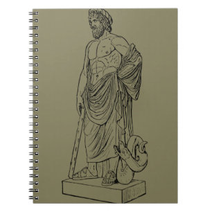 Asklepios doctor, aesculapius, caduceus, medicine notebook