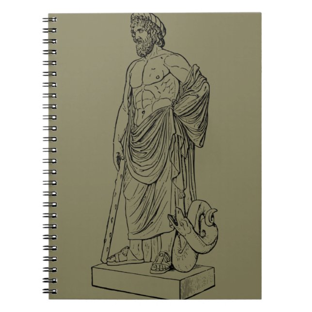 Asklepios doctor, aesculapius, caduceus, medicine notebook (Front)