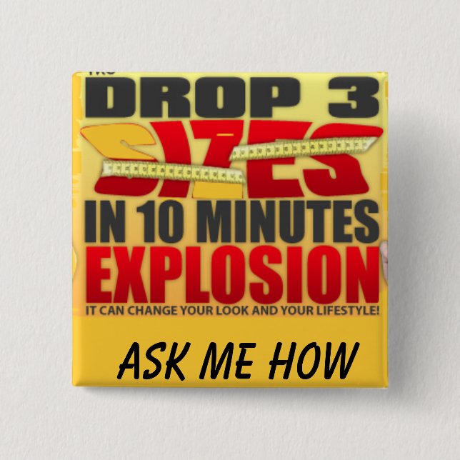 askme how 15 cm square badge (Front)