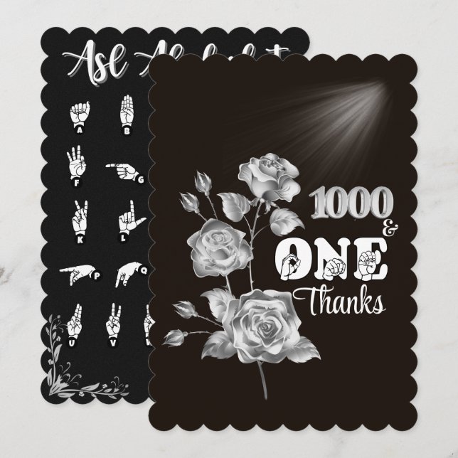 ASL "A Thousand & One Thanks" Thank You Card (Front/Back)