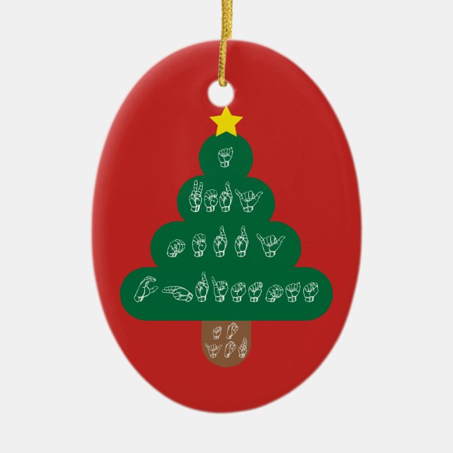 ASL - A Very Merry Christmas To You Ornament (Front)