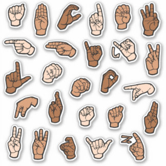 ASL Alphabet ABC Hand Signs Skin Tones