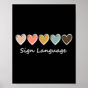 Asl Alphabet American Asl Teacher Sing Language Poster