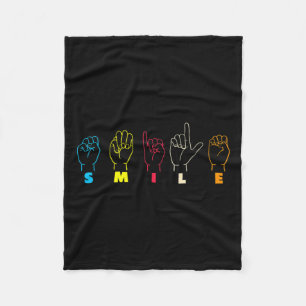 Asl Alphabet American Sing Language Asl Teacher  Fleece Blanket