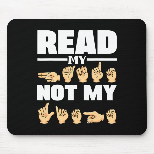 ASL Alphabet American Sing Language ASL Teacher Qu Mouse Mat (Front)
